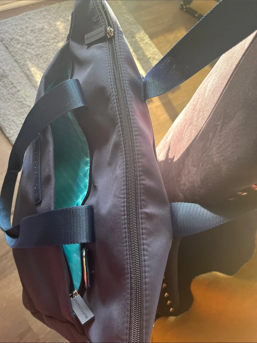 Moroccanoil Black Laptop Tote with Teal Accent
